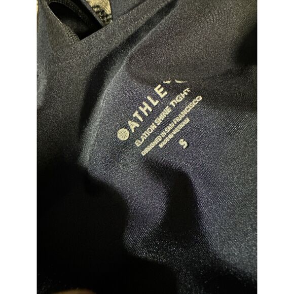 Athleta Elation Shine Tight Navy Blue Womens Size Small Metallic Leggings Gym - Picture 5 of 7